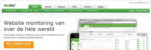 uptime website monitoren site24x7